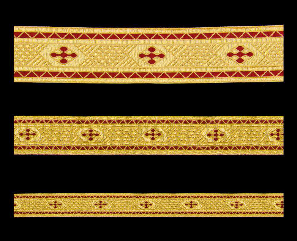 Galloon (Bethlehem Cross) dark red with gold