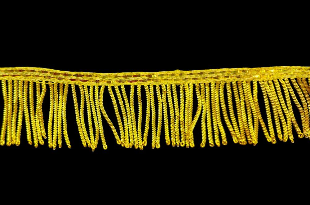 Fringe made of gimp metallic wire thread (dark gold)