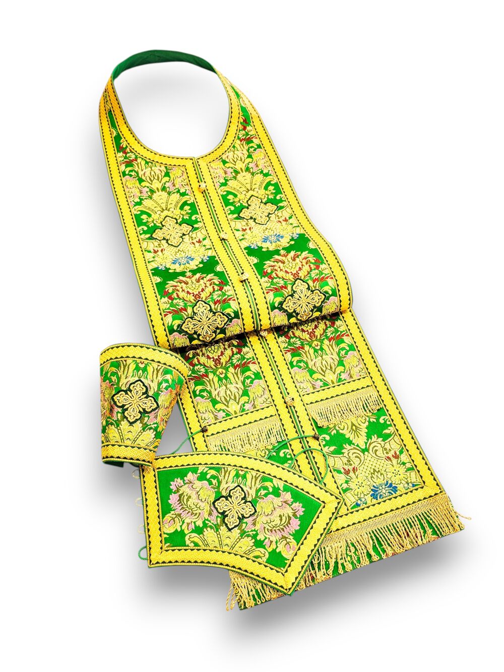 Green Liturgical Vestments of a Bishop Greek fabric