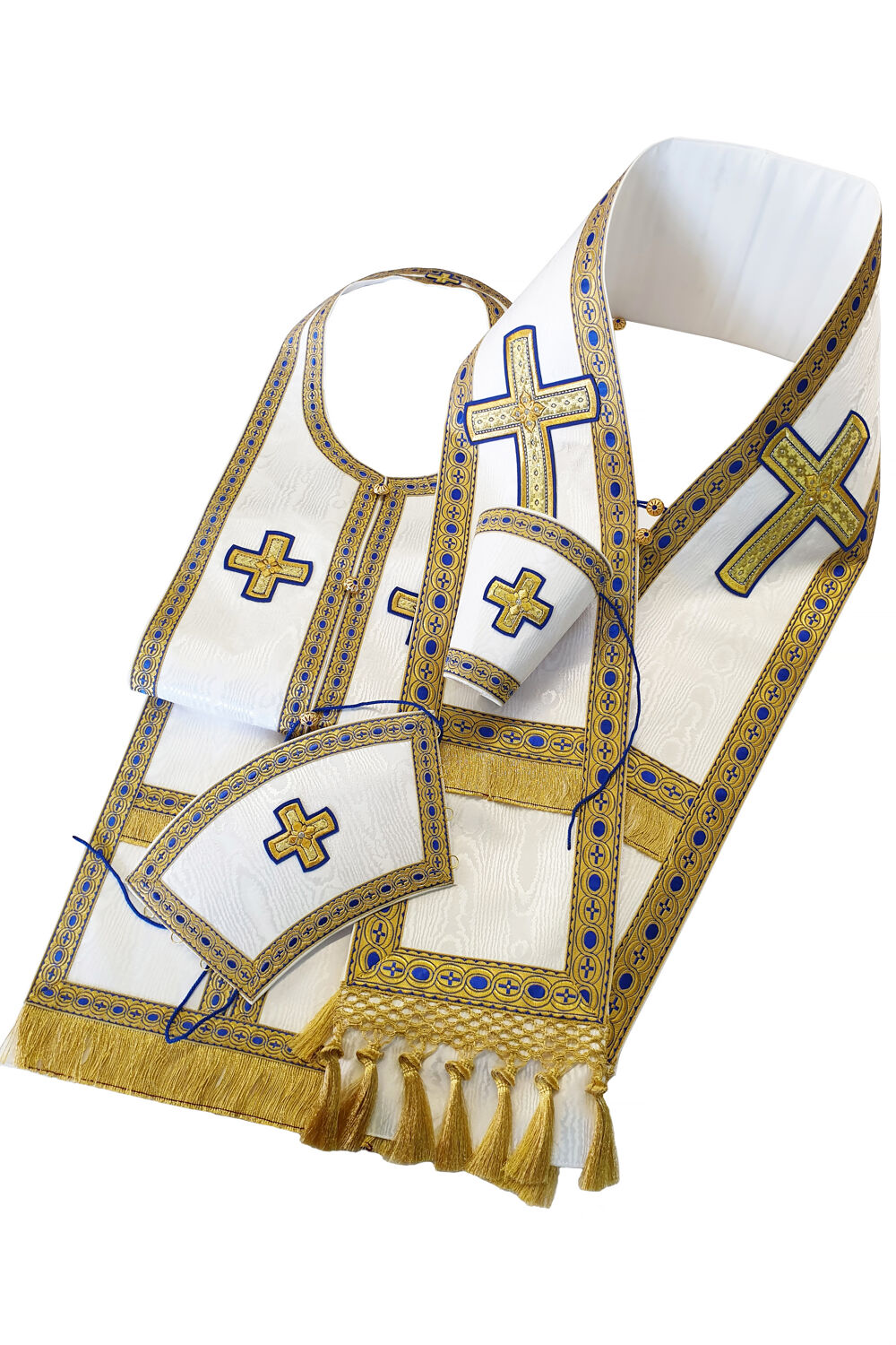 Bishop's Epitrachelion Set white moire for sale