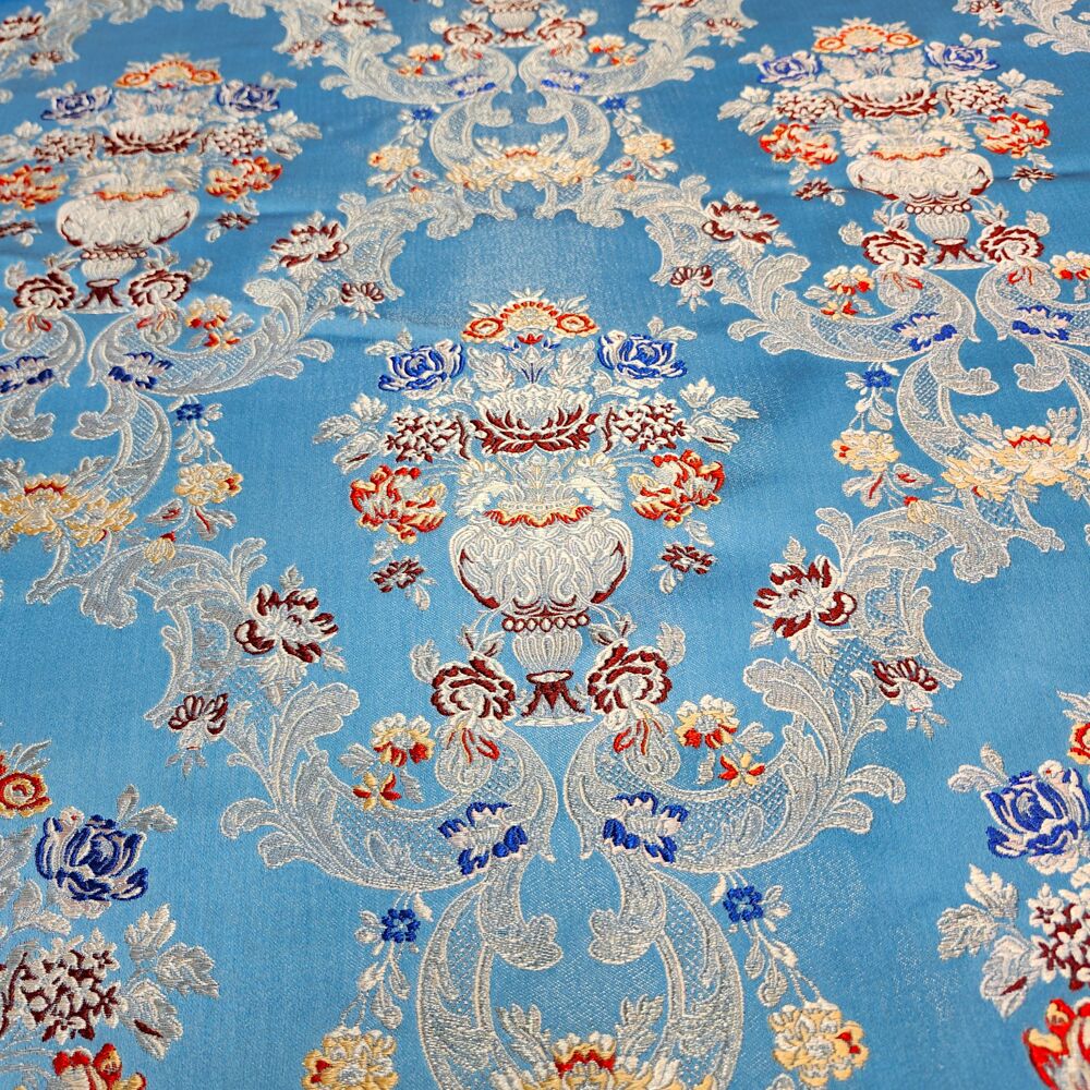 Blue brocade for vestments (Athenian) for sale