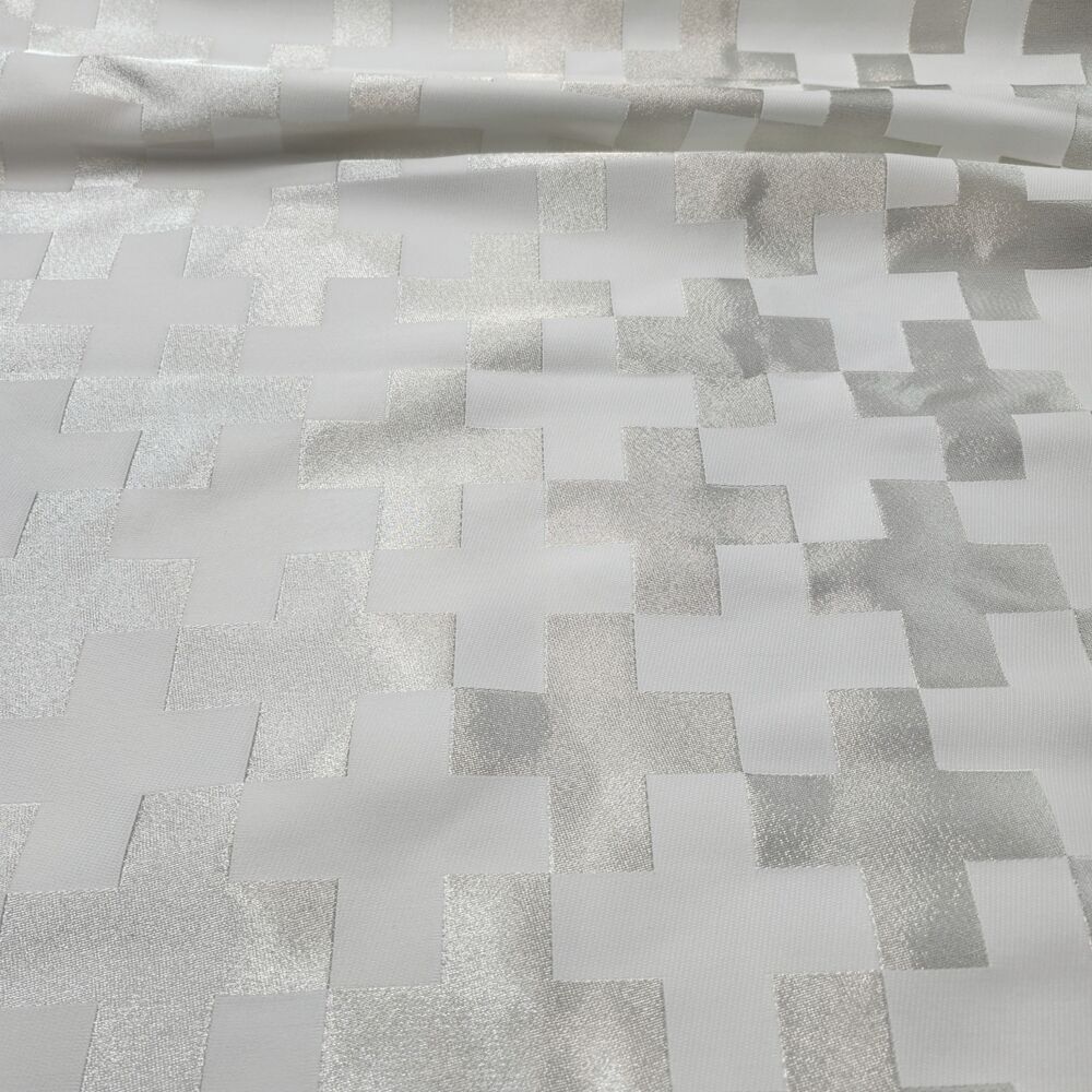Brocade (Polystavry Cross) white with silver for sale