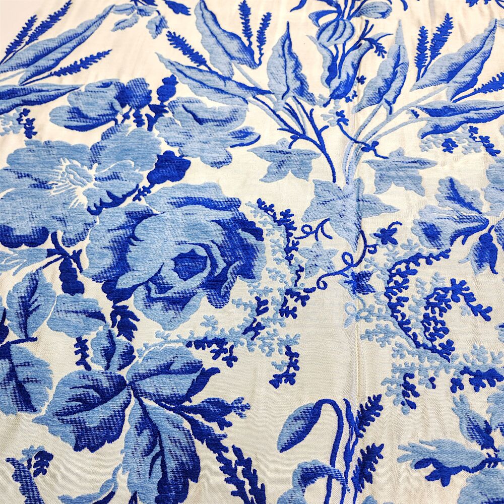 Chenille brocade blue with silver (Gordenia) for sale