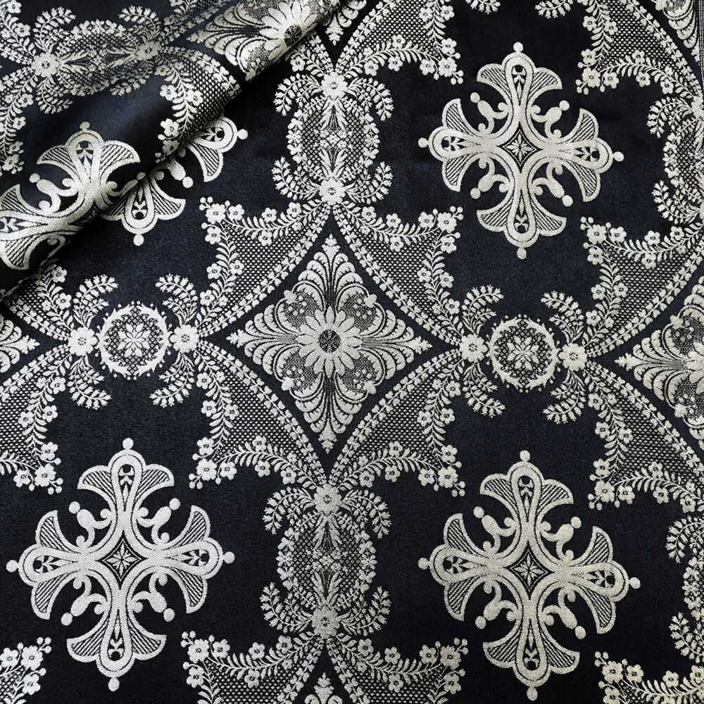 Black brocade for church vestments (Cross of Kozeletsk)