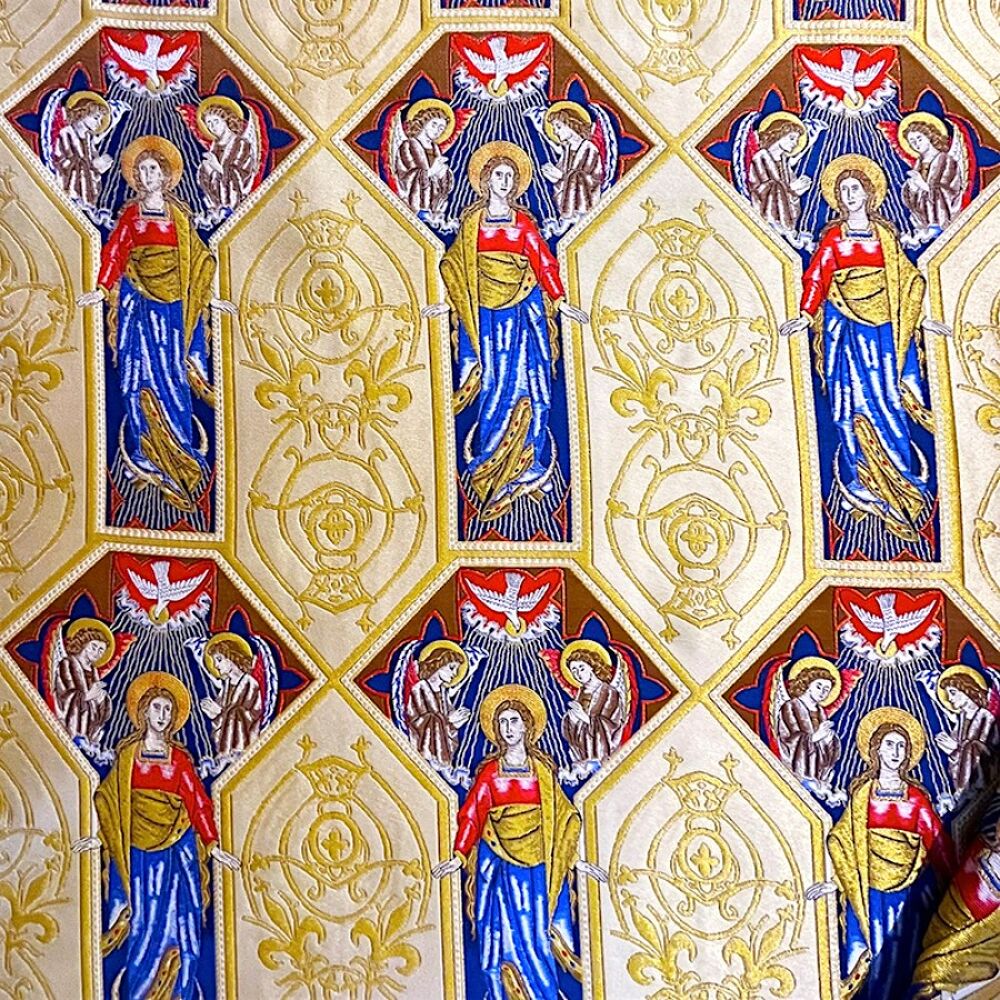 Church fabric with angels (Annunciation)