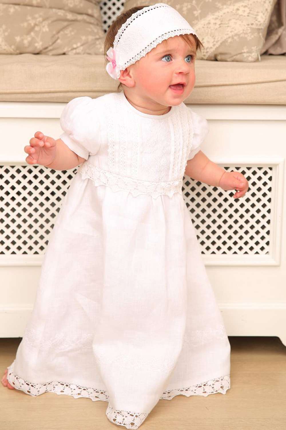 Baptism, christening set (Darinka) Greek fabric