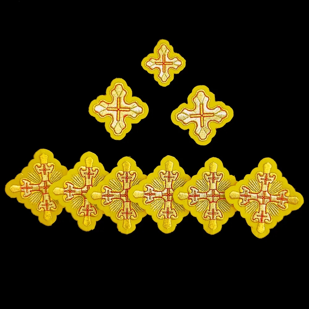 Embroidered crosses for stole set (Gregory)