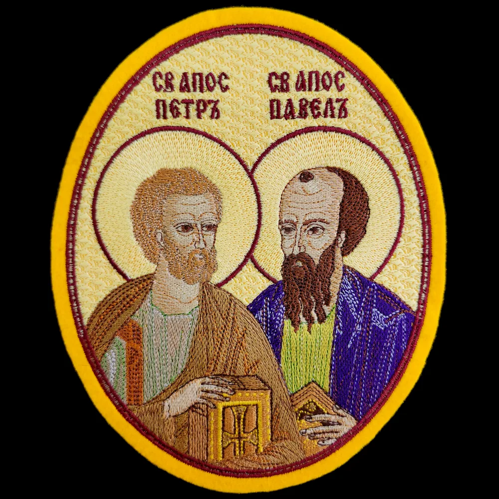 Embroidered icon for the Epigonation (St. Peter and St. Paul)