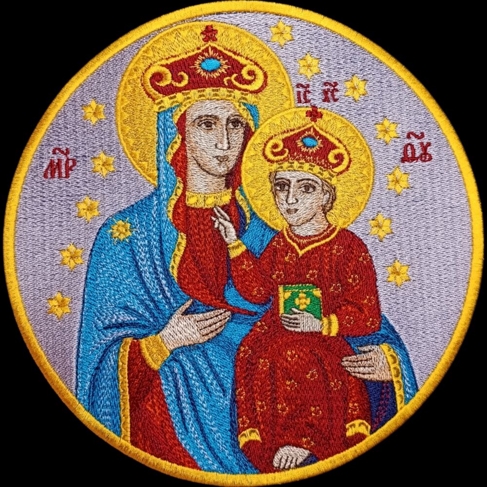 Embroidered icon (Ozeryanskaya icon of the Mother of God)