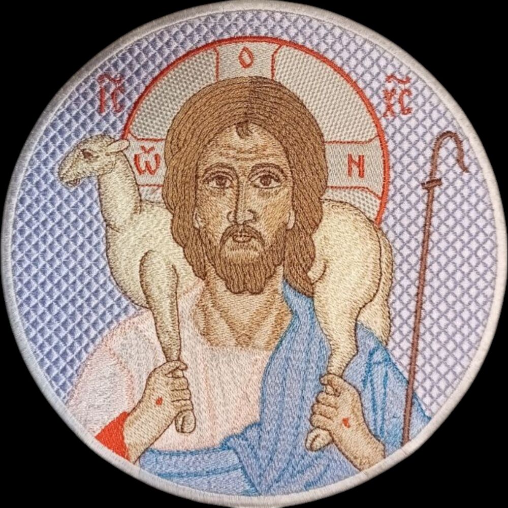 Embroidered icon (The Good Shepherd)