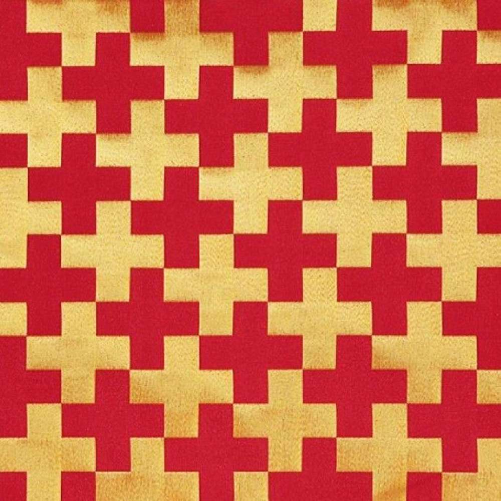 CHURCH FABRIC FOR VESTMENTS RED (POLISTAVRY CROSS) • buy for sale