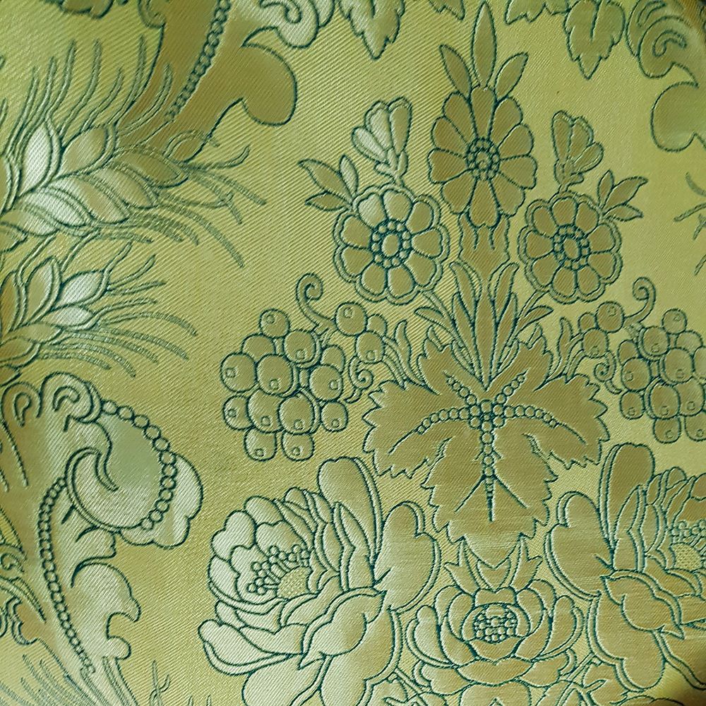 Greek Brocade green (Peonies)