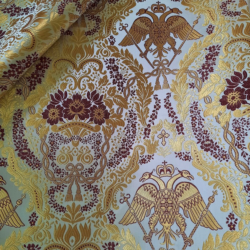 Greek Brocade yellow gray outline (Byzantine)