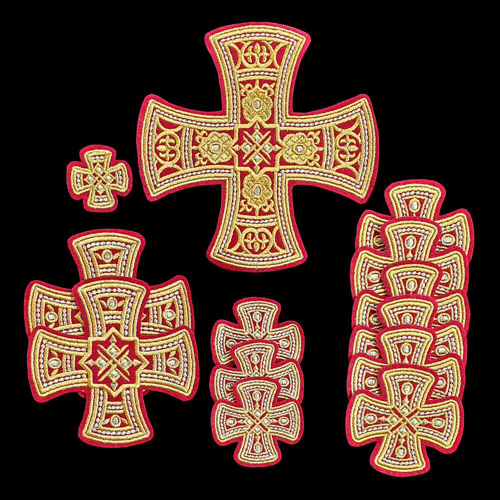 Greek style embroidered crosses for the priest vestments (Transfiguration)