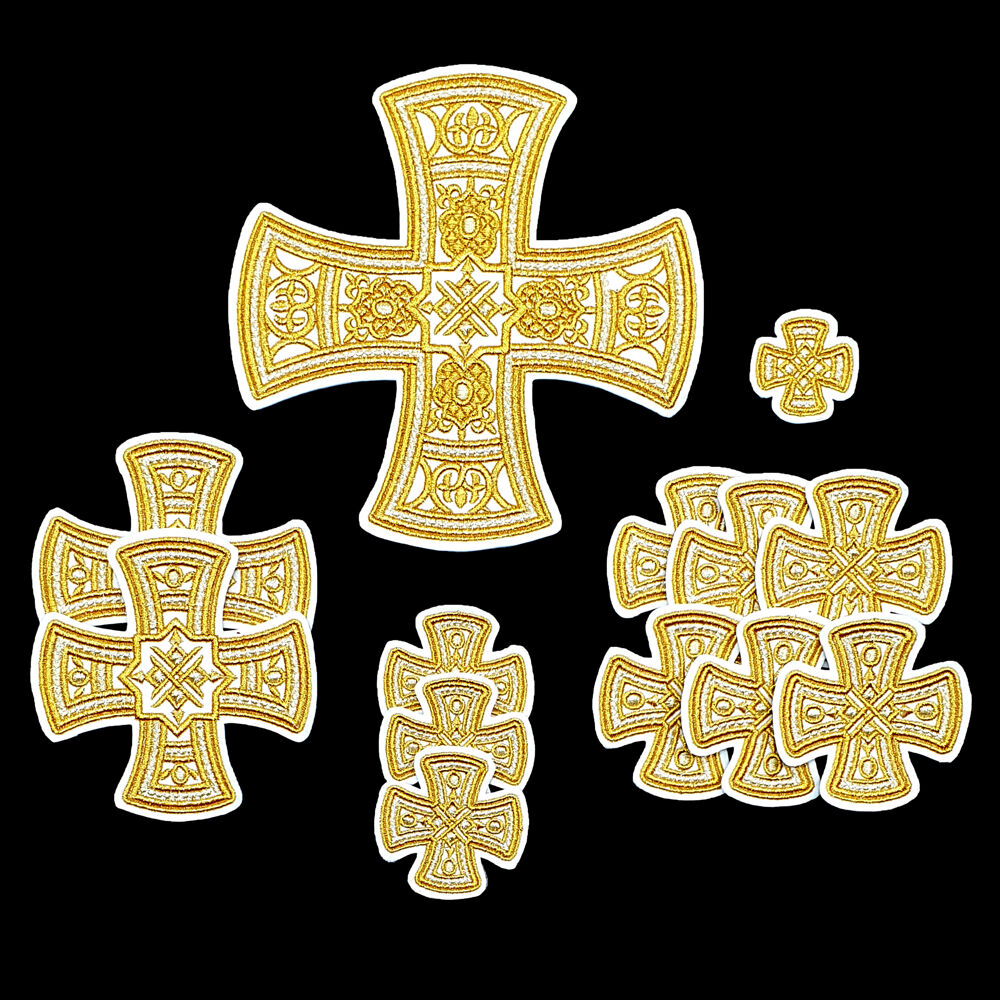 Greek crosses for priestly vestments (Transfiguration)