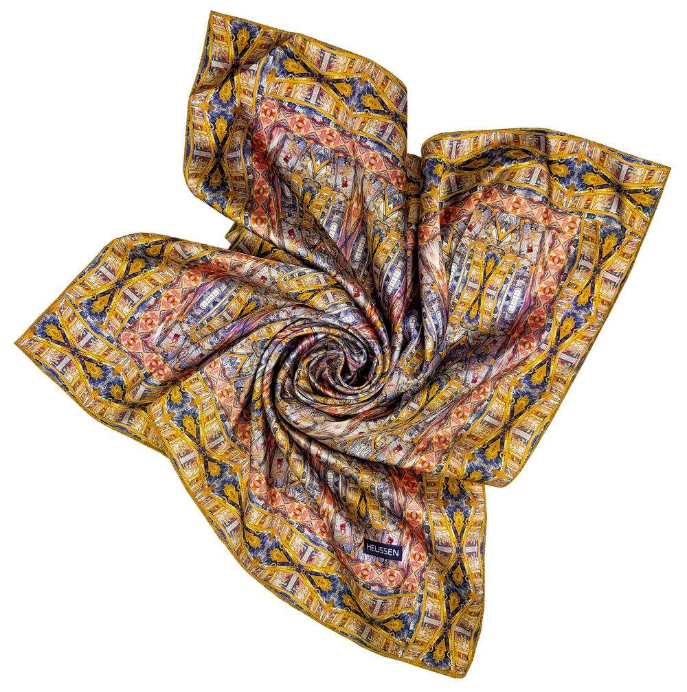 Head Scarf for women (Kyiv Pechersk Lavra pink and gold) Orthodox