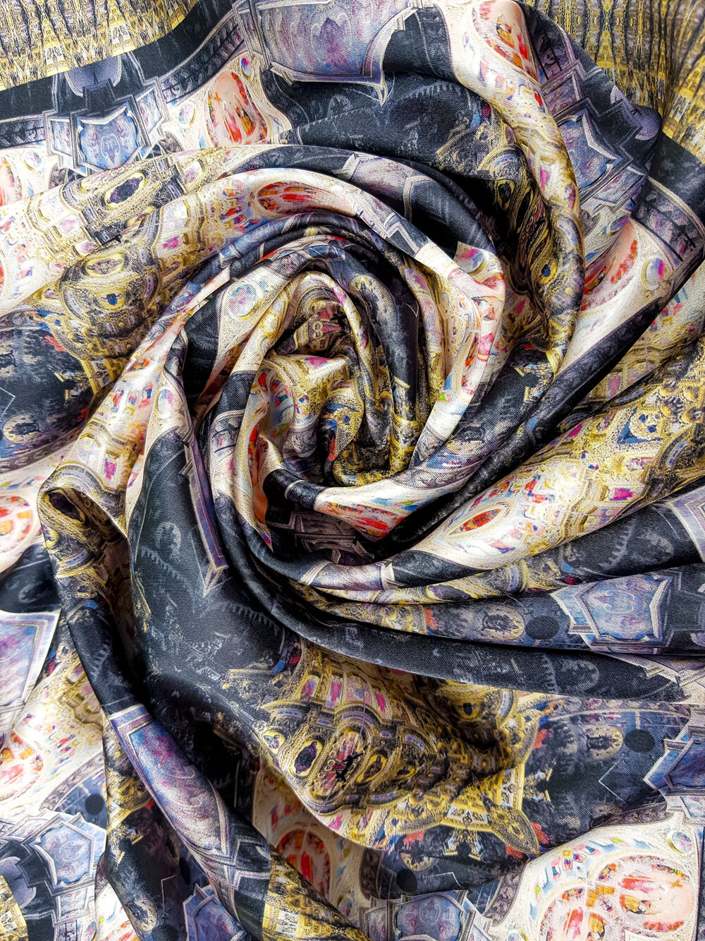 Silk Headscarf (Kyiv Pechersk Lavra dark) buy