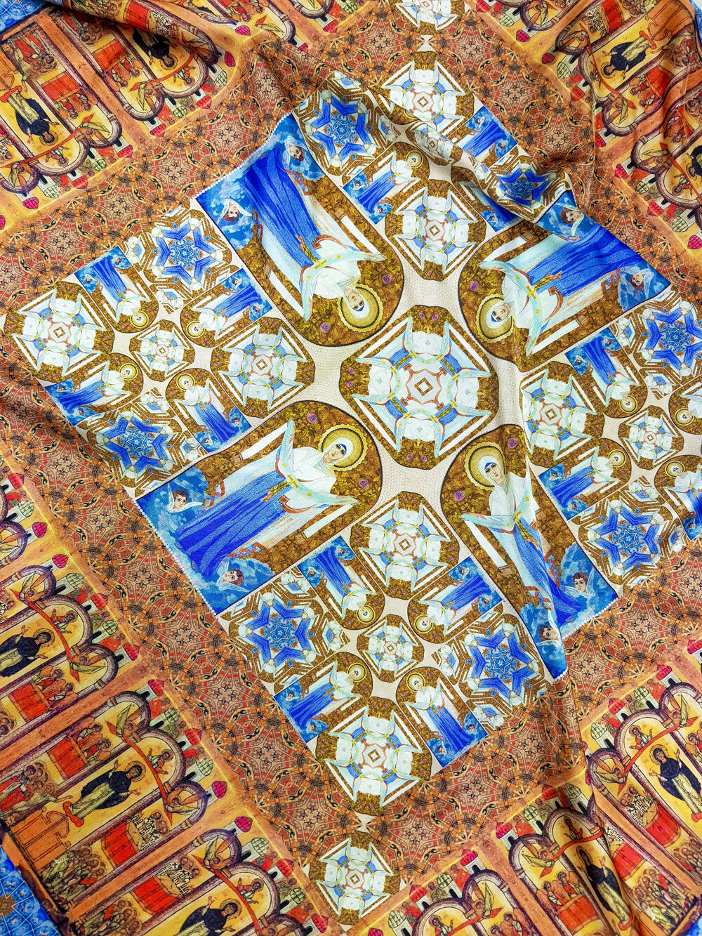 Silk Headscarf (Pokrov) Greek fabric