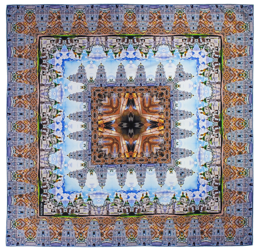 Silk Head Scarf (Saint Sophia Cathedral snowflake) for sale