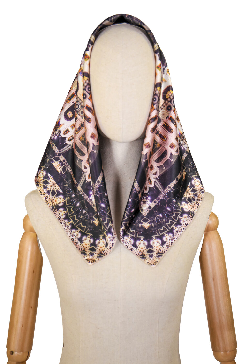 Silk Headscarf (St. Elijah's Church white) Greek fabric