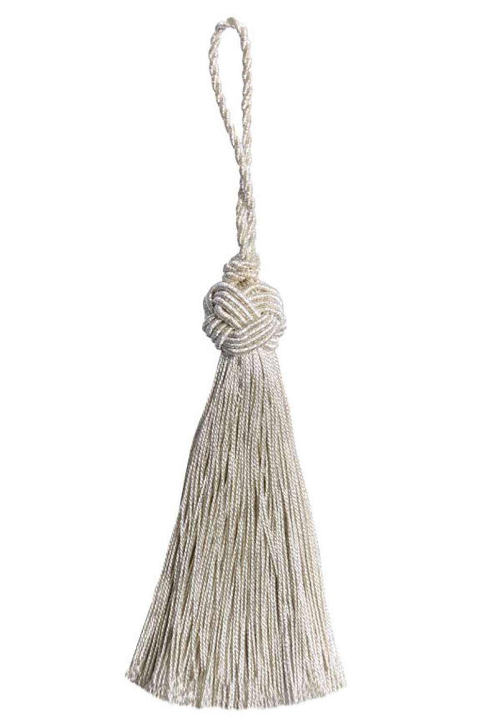 Twisted thread tassel silver buy