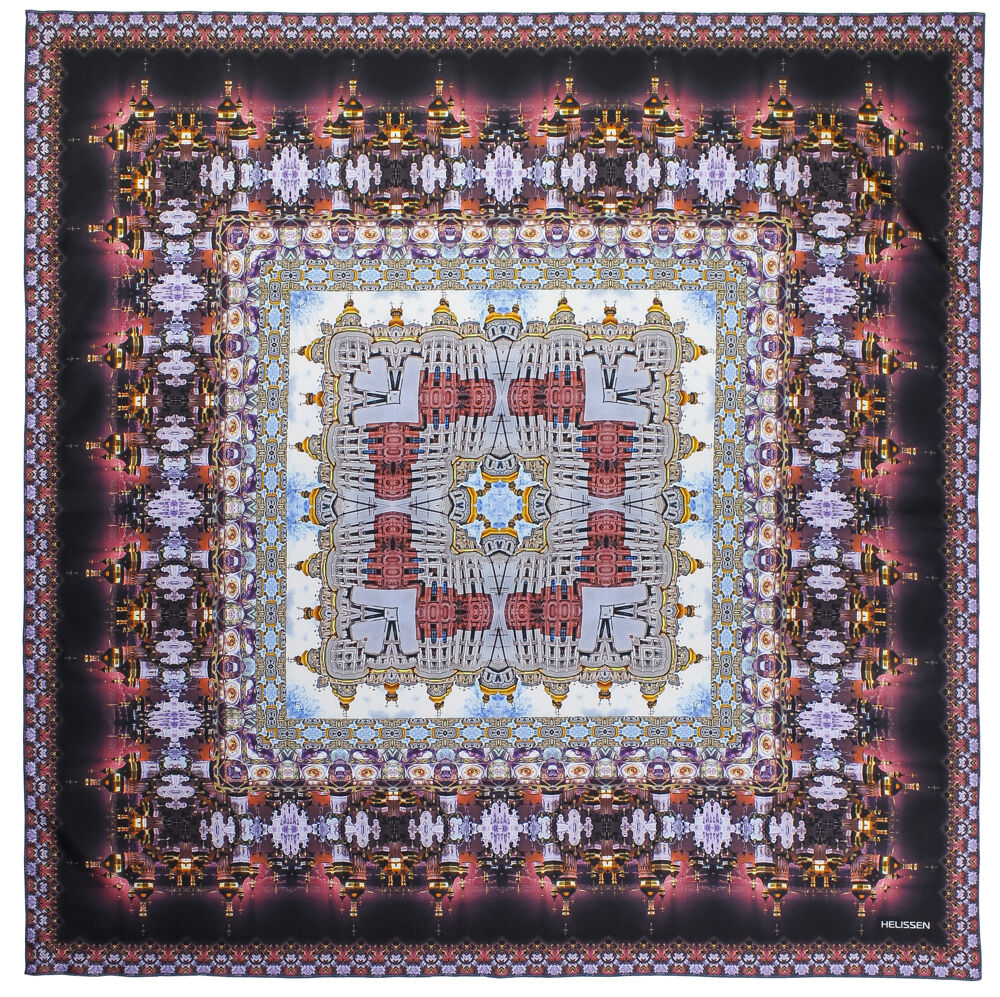 Silk Head Scarf (Kyiv Pechersk Lavra day and night) for sale