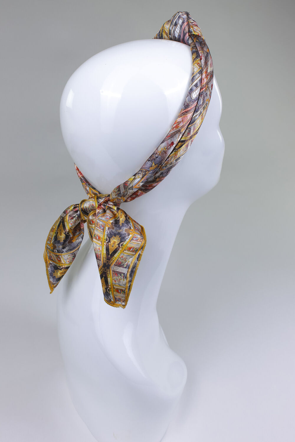 Head Scarf for women (Kyiv Pechersk Lavra pink and gold)