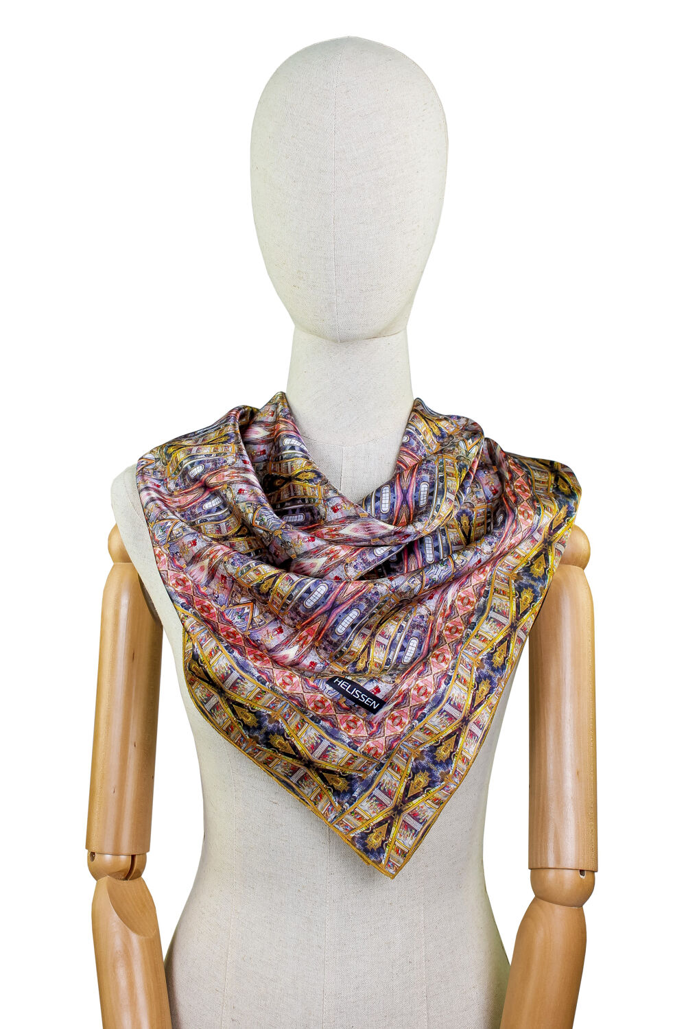 Head Scarf for women (Kyiv Pechersk Lavra pink and gold)