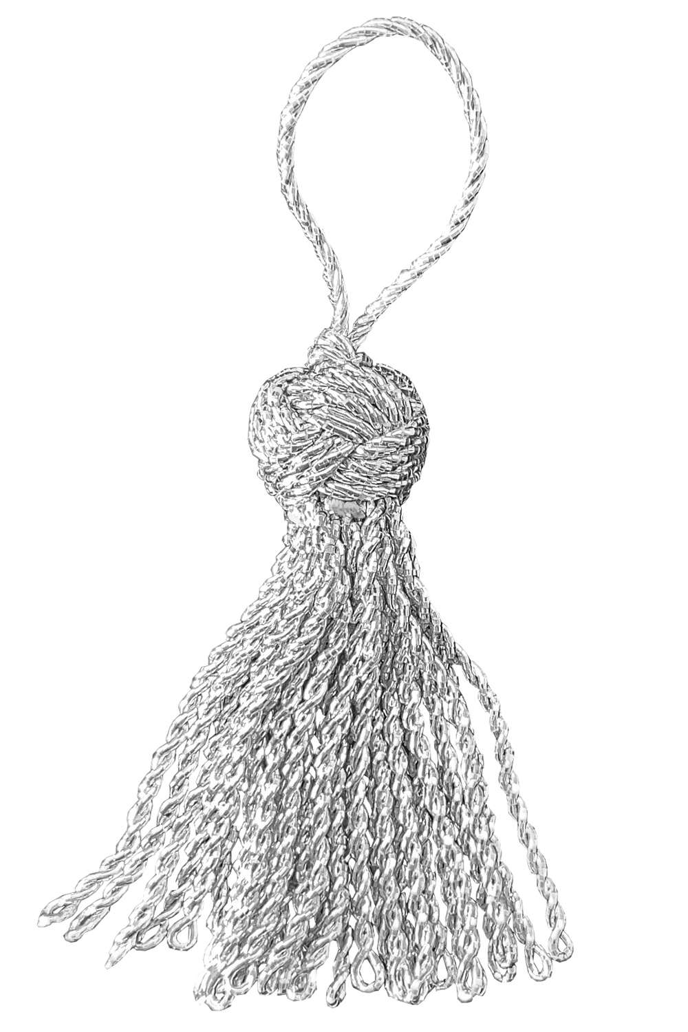 Tassel with large knot lurex silver Orthodox