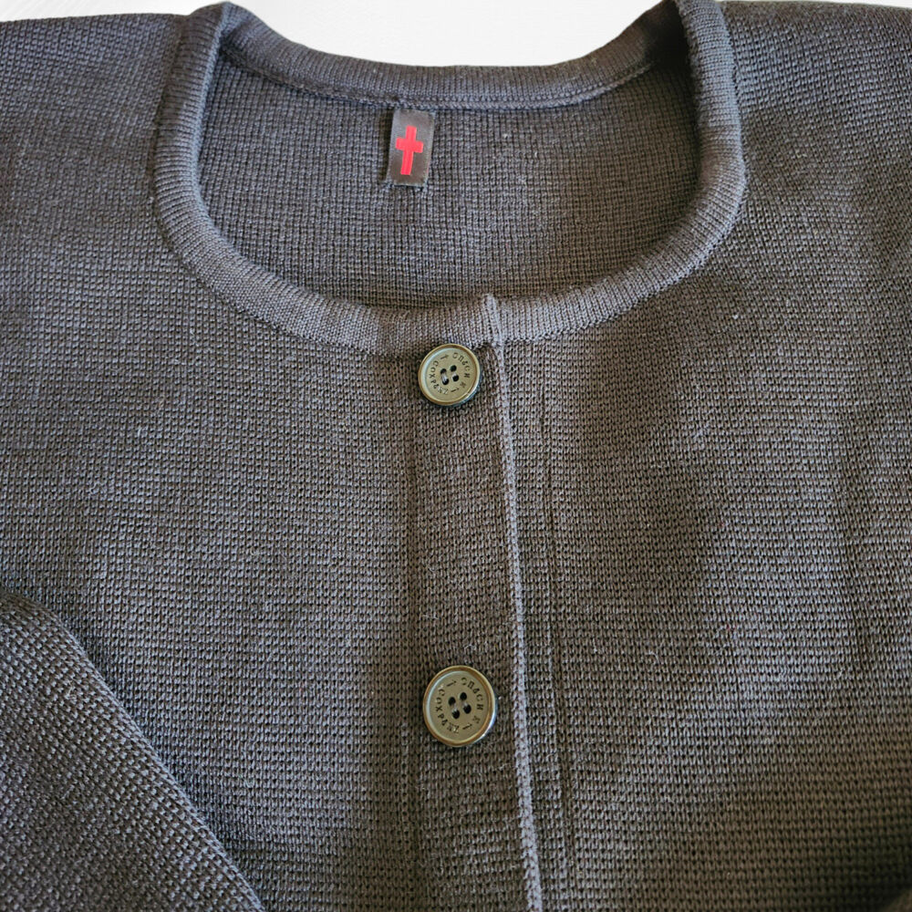 Knitted elongated woolen sweater for a priest for sale