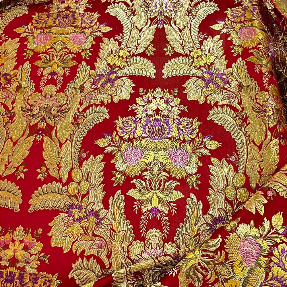 Red brocade for vestments (Hebron)