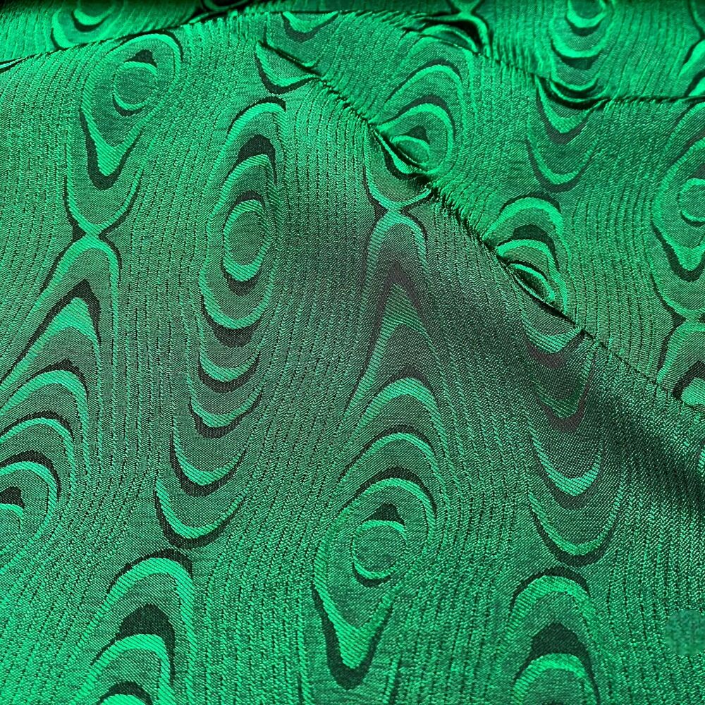 Moire with metallic thread green for sale