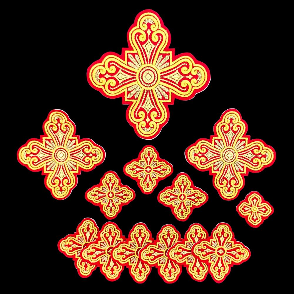 A set of crosses for Greek priestly vestments (The Entry)