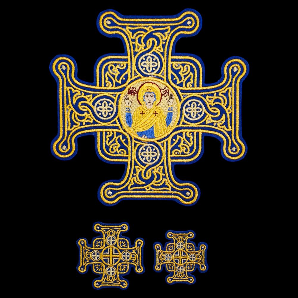 Set of crosses for deacon`s double orarion (Oranta)