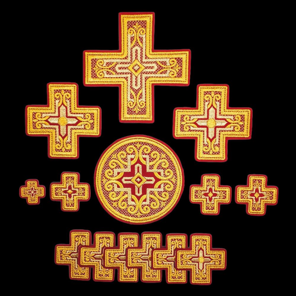 Set of crosses for priest's vestments (Pochaevskie)