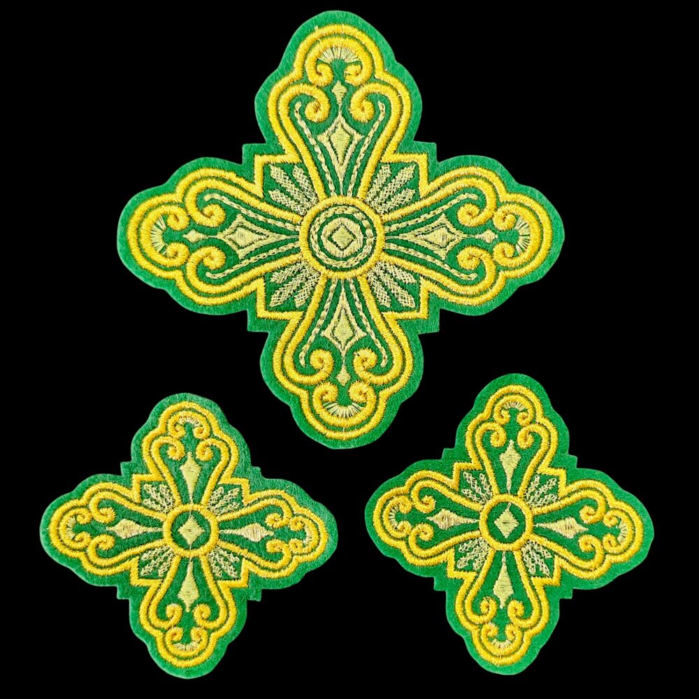 Set of embroidered crosses for the liturgy (Vvedensky)