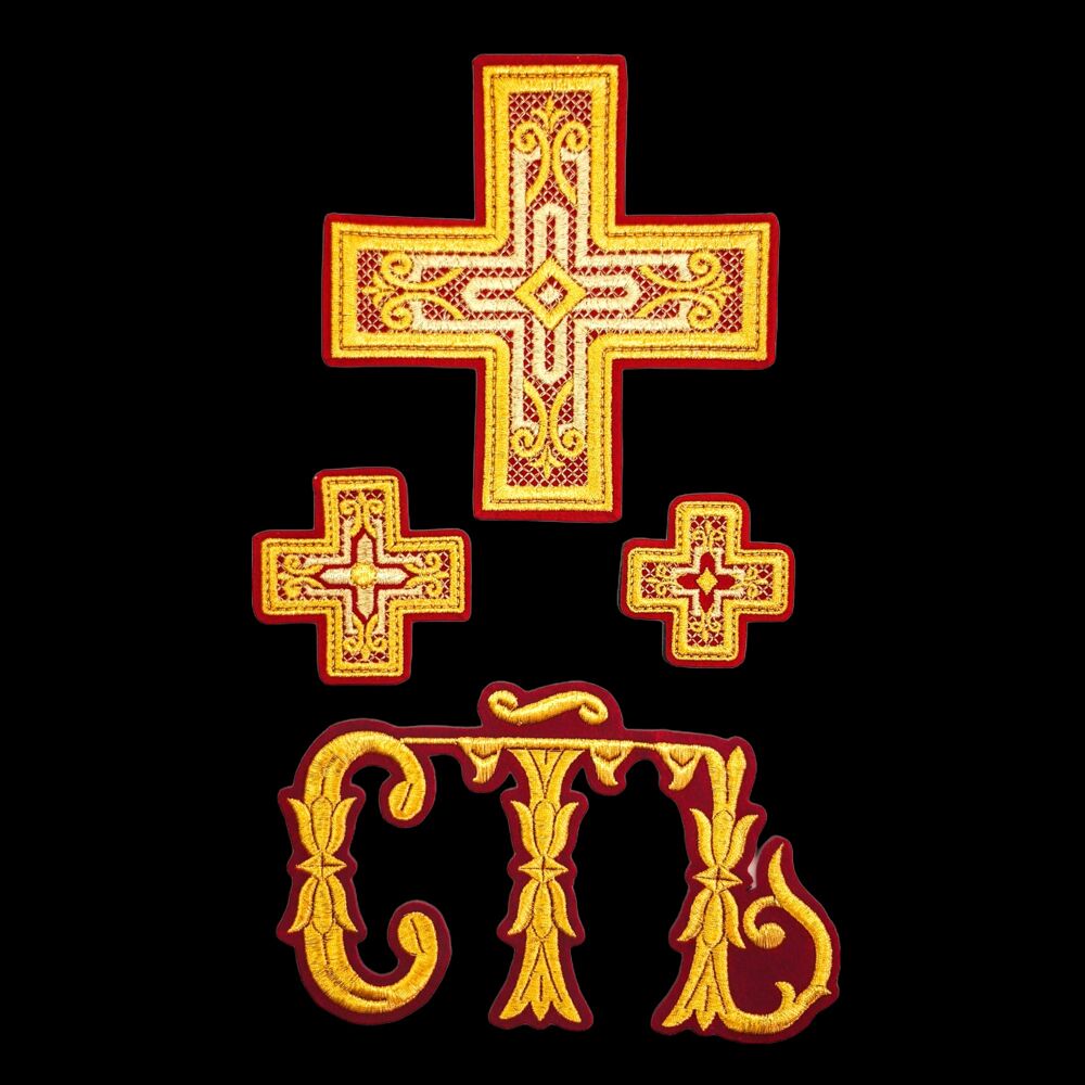 Set of embroidered crosses for the protodeacon (Pochayevsky)