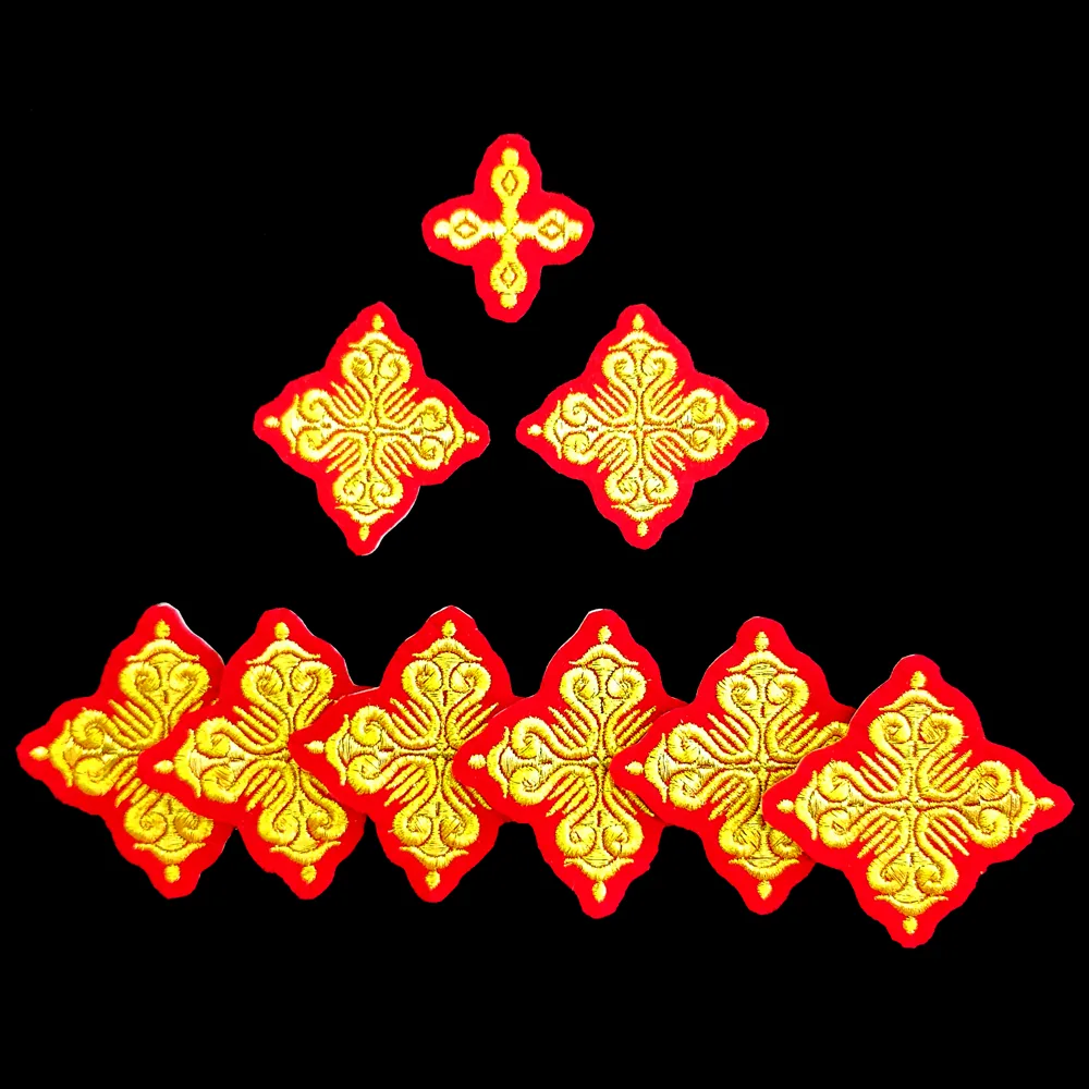 A set of embroidered crosses for the stole set (Pechersk)