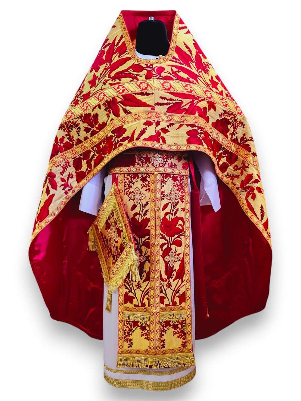 Russian-style chenille priest vestment