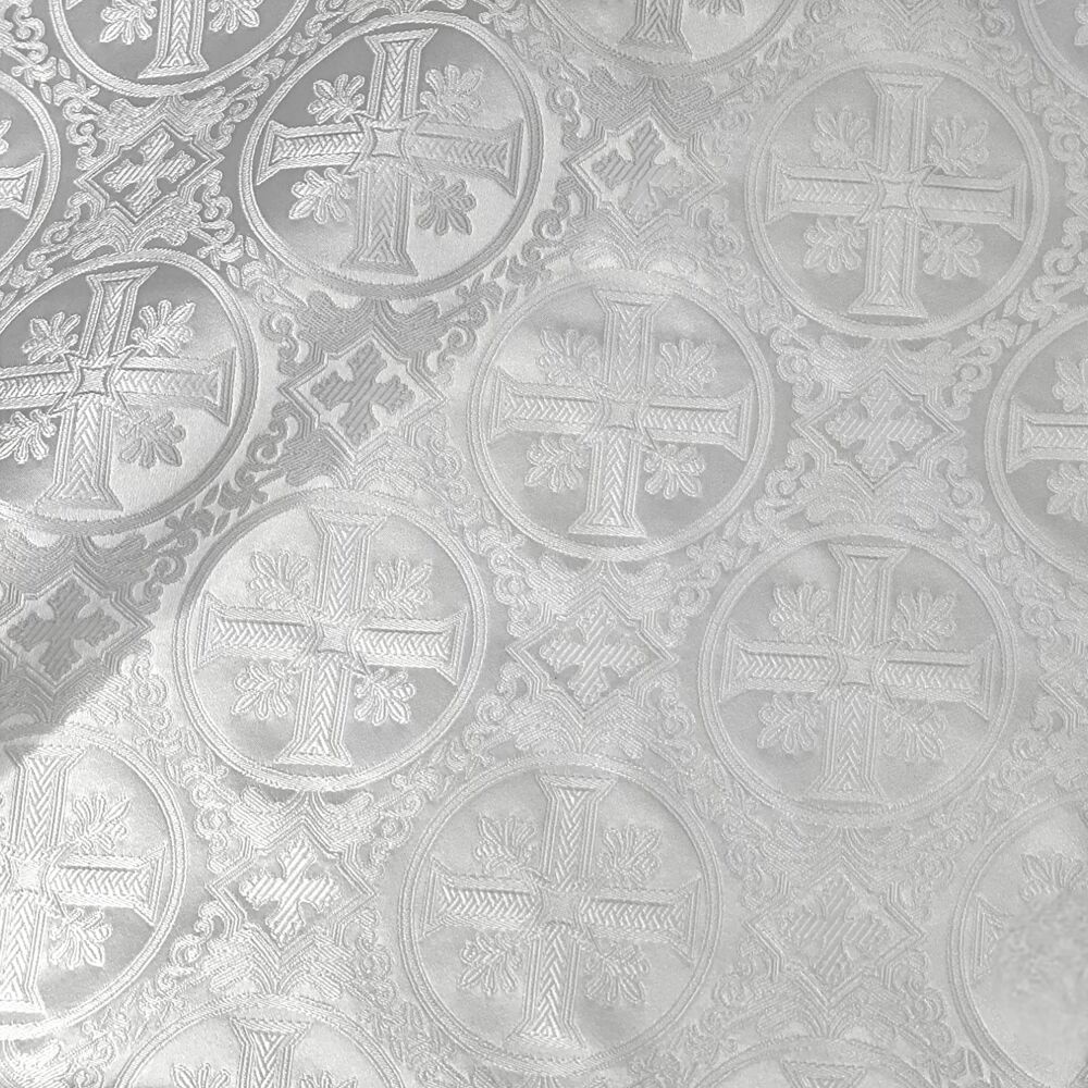 (Solunskaya) white brocade with crosses