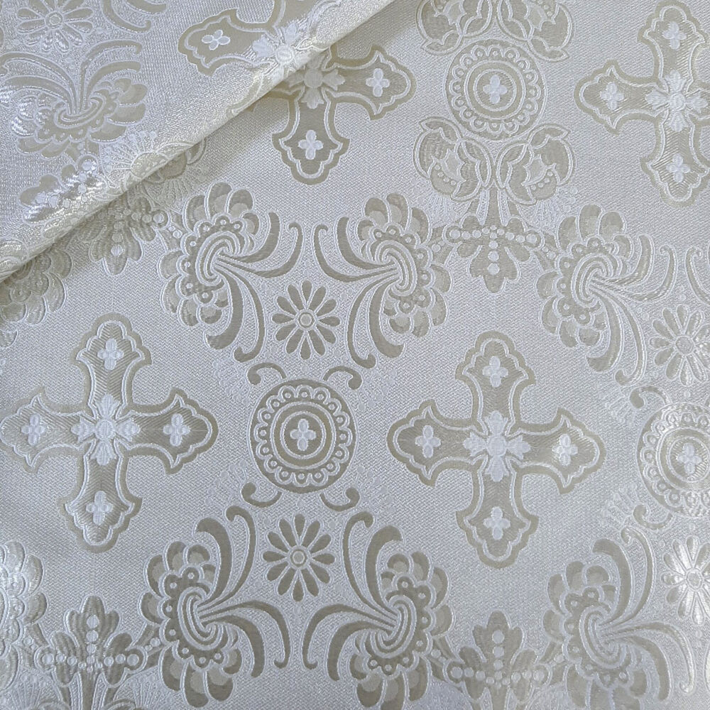 Brocade for vestments white (Lubenskaya)