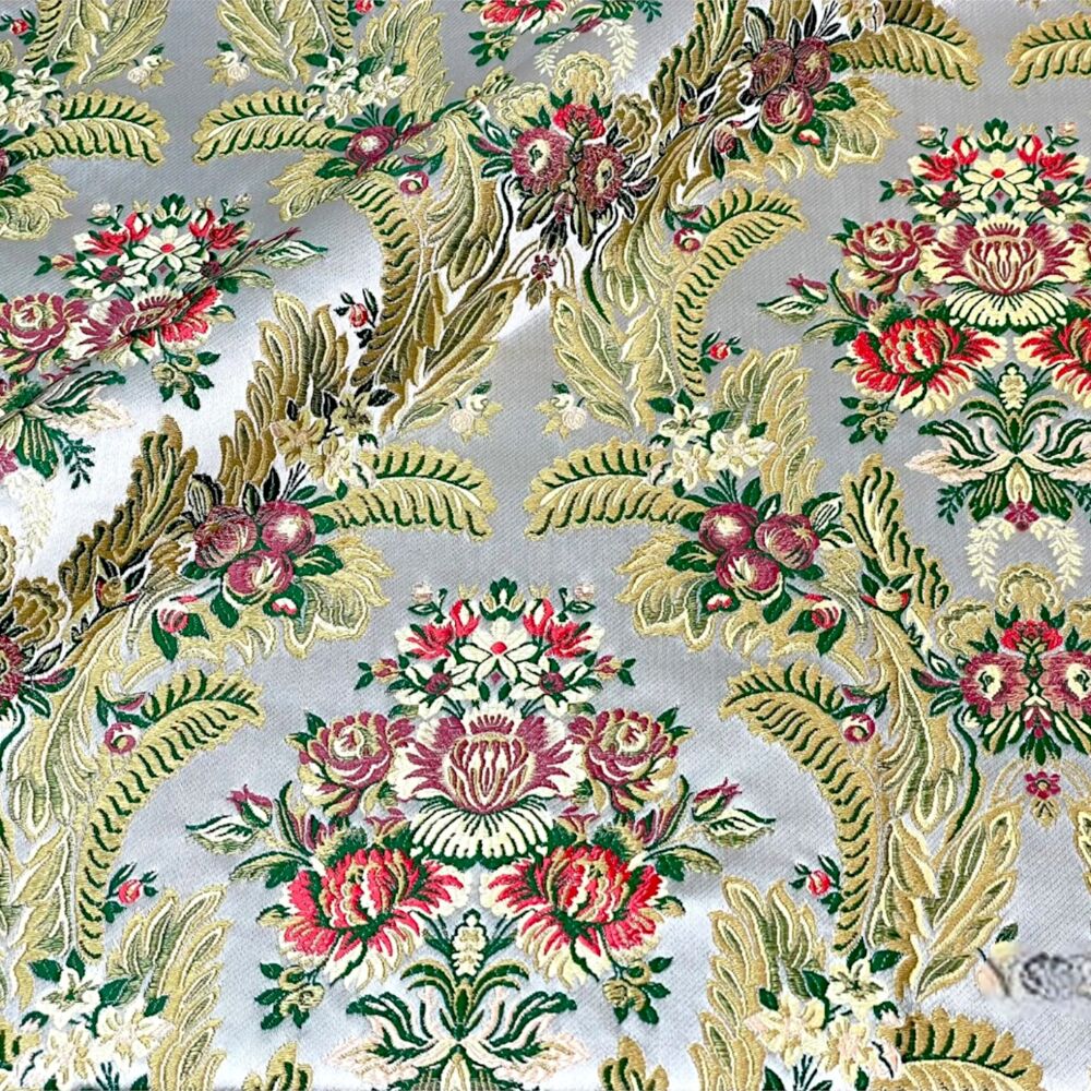 Brocade for robes (Pokrovskaya) white with yellow