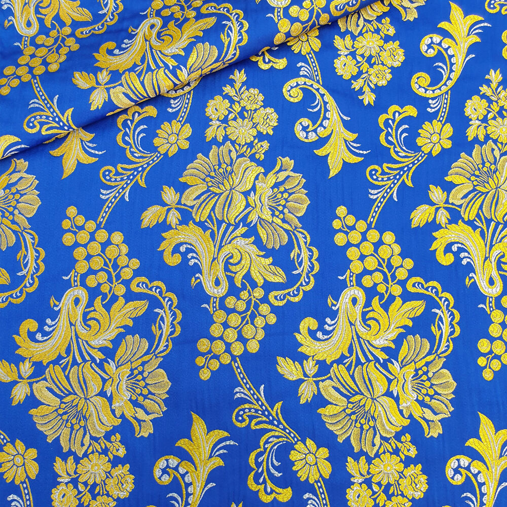 Brocade for Vestments blue (Christmas Rose)