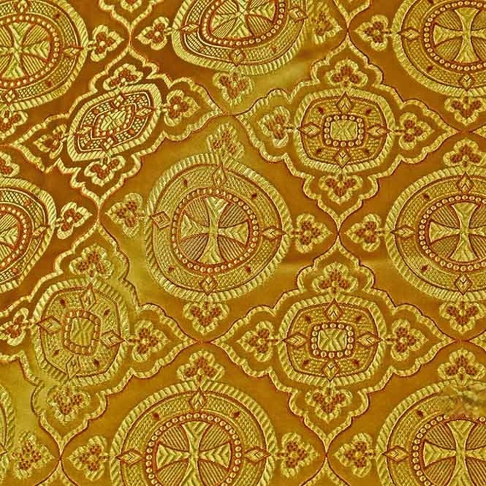 Brocade yellow with burgundy (Slutskaya) for clergy