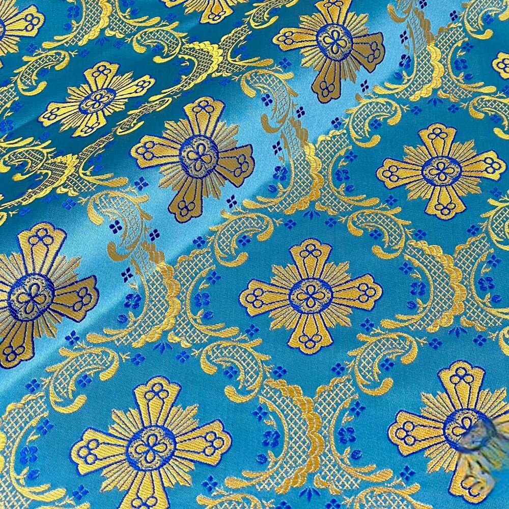 «Трифоновская» парча голубая