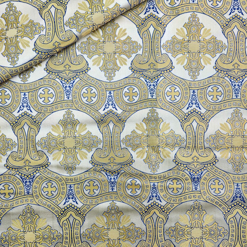 Greek Brocade white blue outline (Leonid)