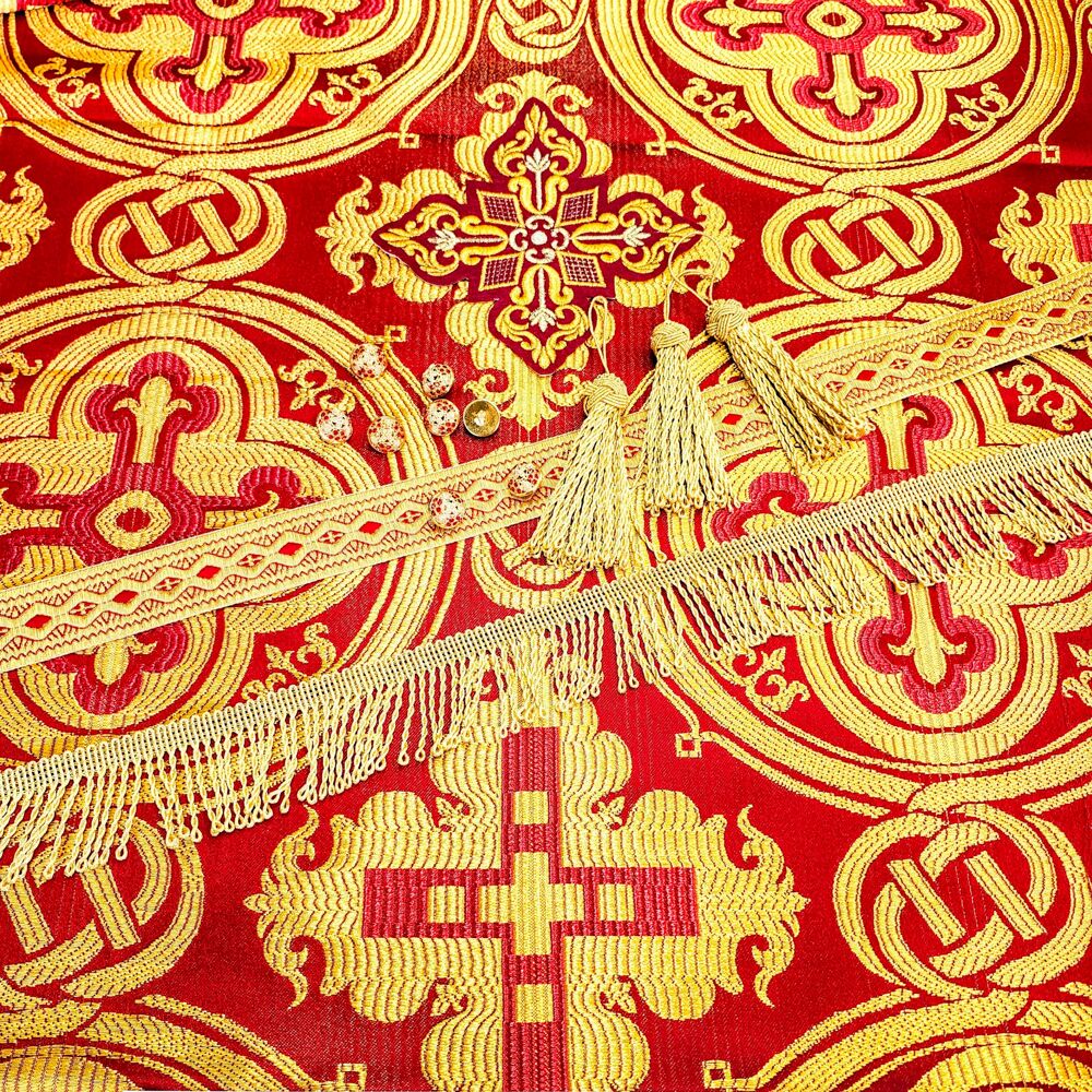 Парча грецька червона «Нікомедія» купити