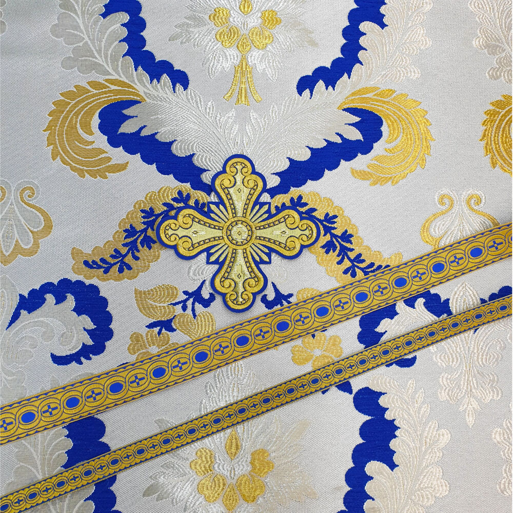 Парча греческая синяя «Симеоновская» цена