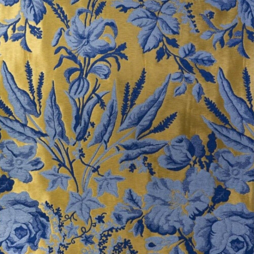 Chenille brocade blue with gold (Gordenia)