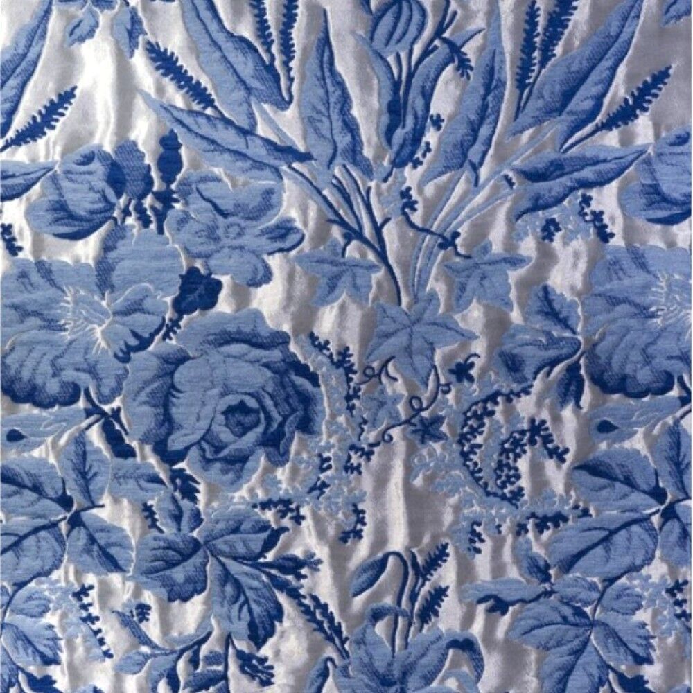 Chenille brocade blue with silver (Gordenia)